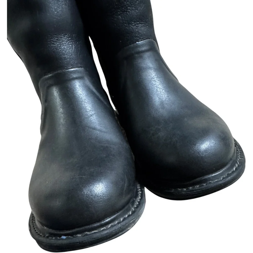 Bogs‎ Mason Leather Boots Womens 6 Black Excellent Mid Calf Pull On 52438